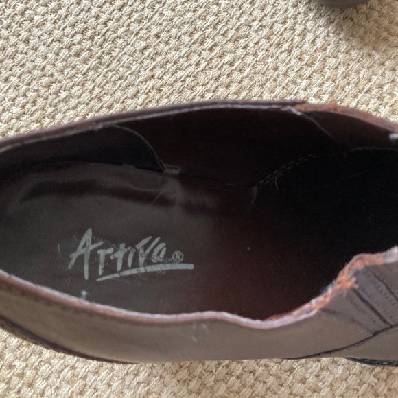 Artivo Leather Croc Brown Slip on Boot Shoe Western Cowboy Style  9.5M - Picture 4 of 11